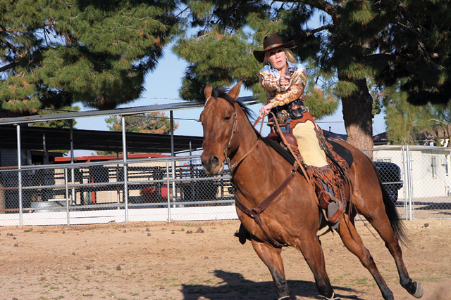 Cowboy mounted shooting event at Rawhide